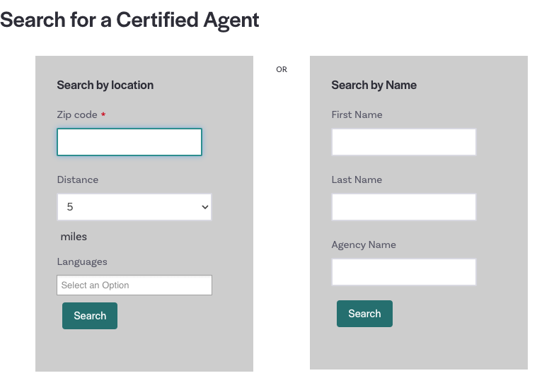 How do customers find an agent on Virginia's Insurance Marketplace